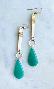 Gold Filled Peruvian Amazonite Earrings