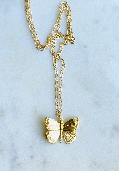 Gold Filled Butterfly Necklace