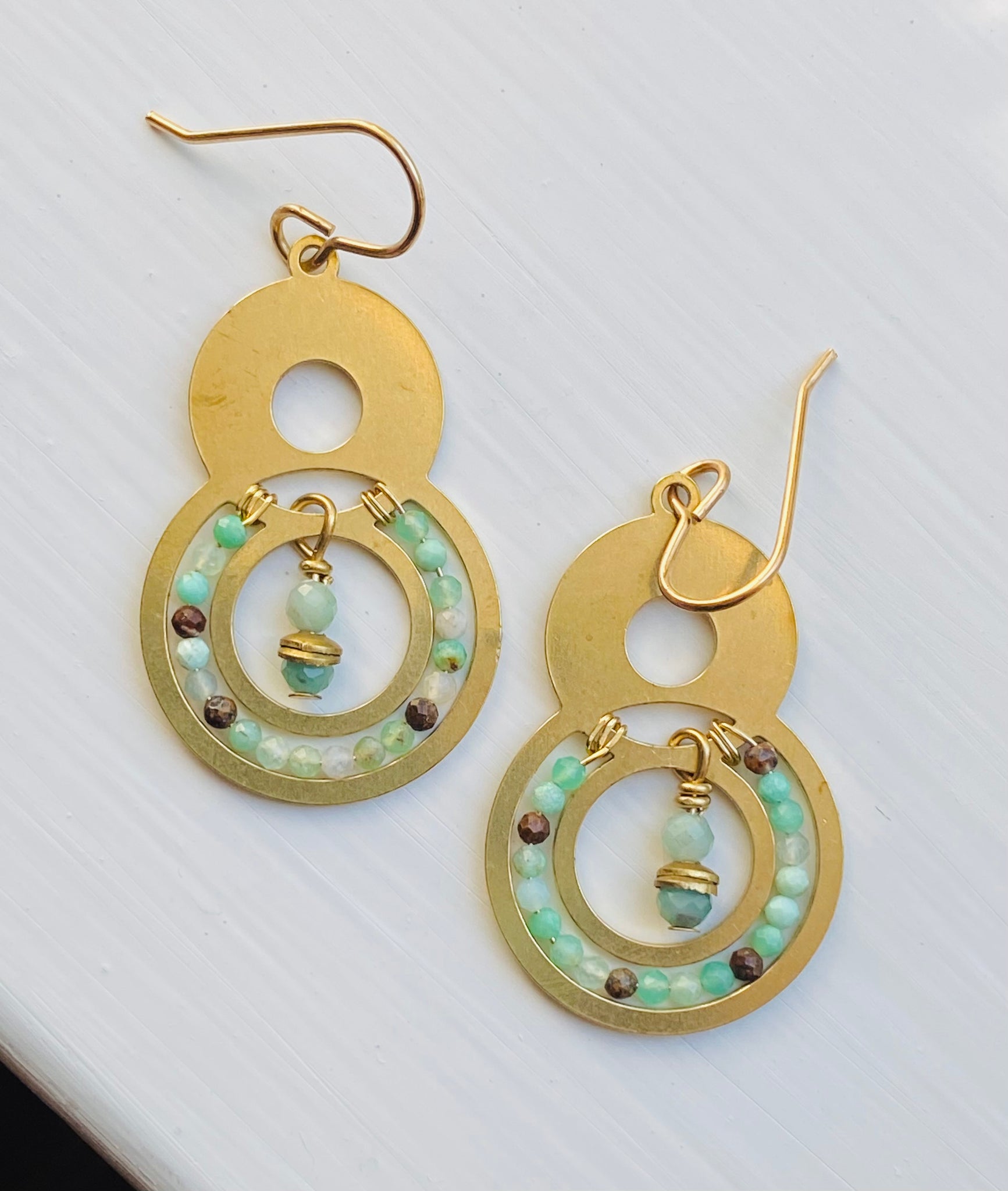 Circle 8 Stone Earrings