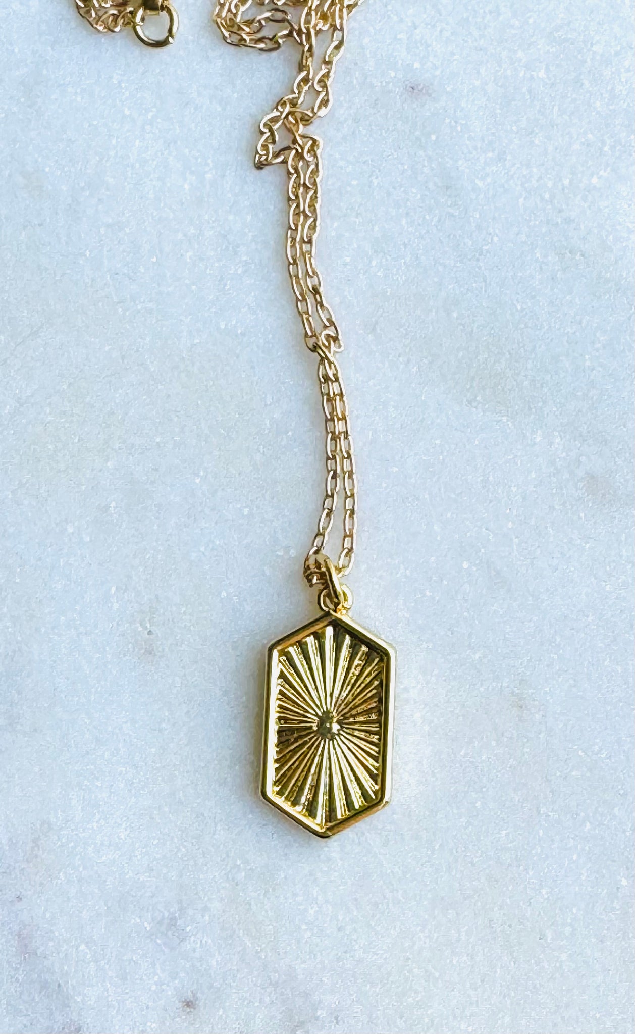 Gold Filled Hexagon Necklace