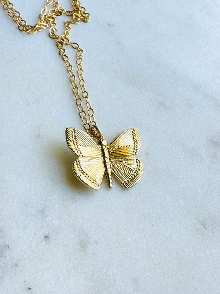 Gold Filled Butterfly Necklace