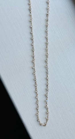 16” Moonstone/ Gold Filled Chain