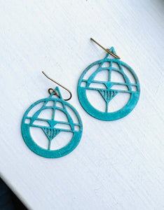 Patina Pointed Circle Earrings