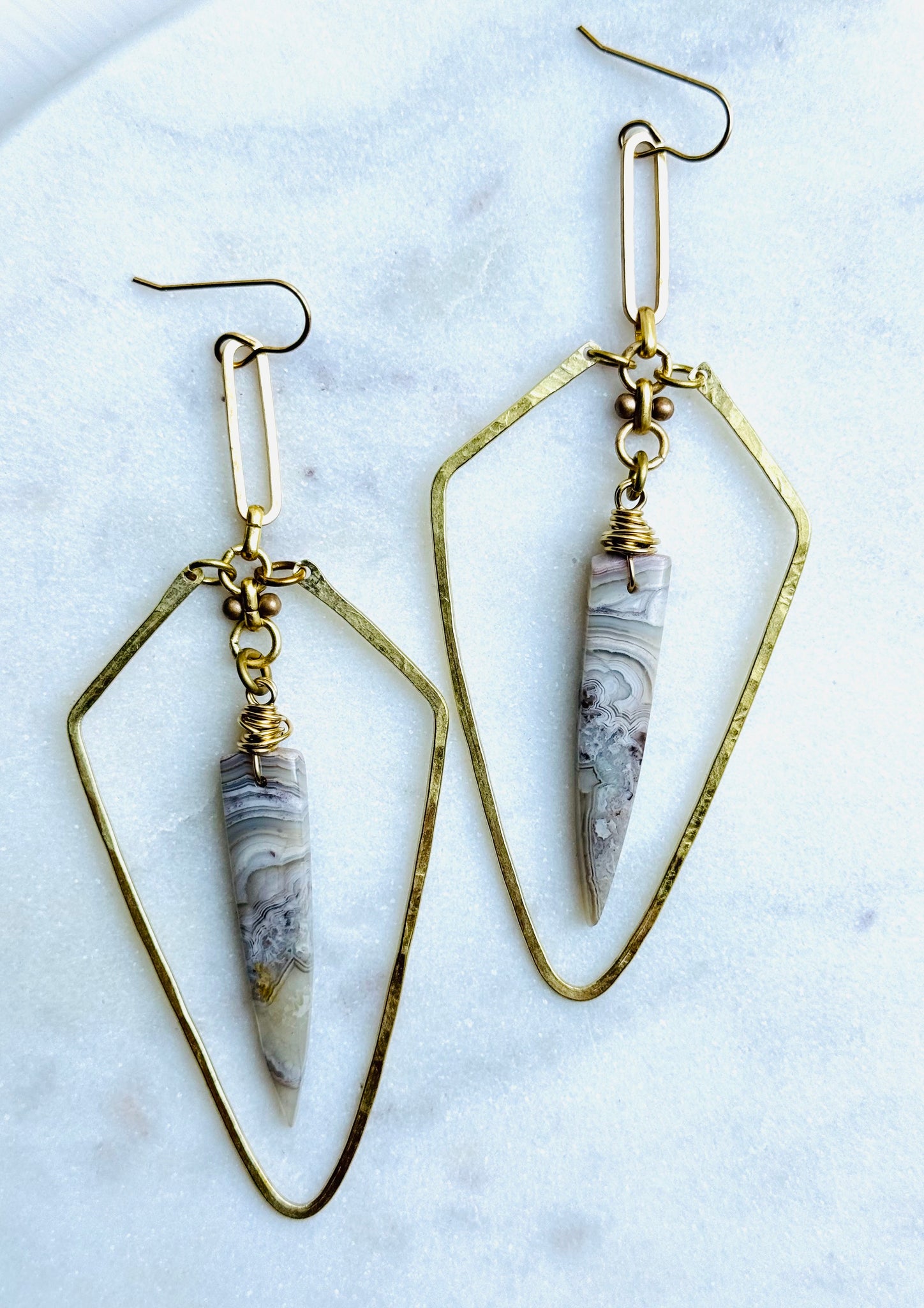 XL Kite & Stone Earrings