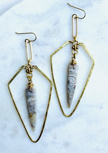 XL Kite & Stone Earrings