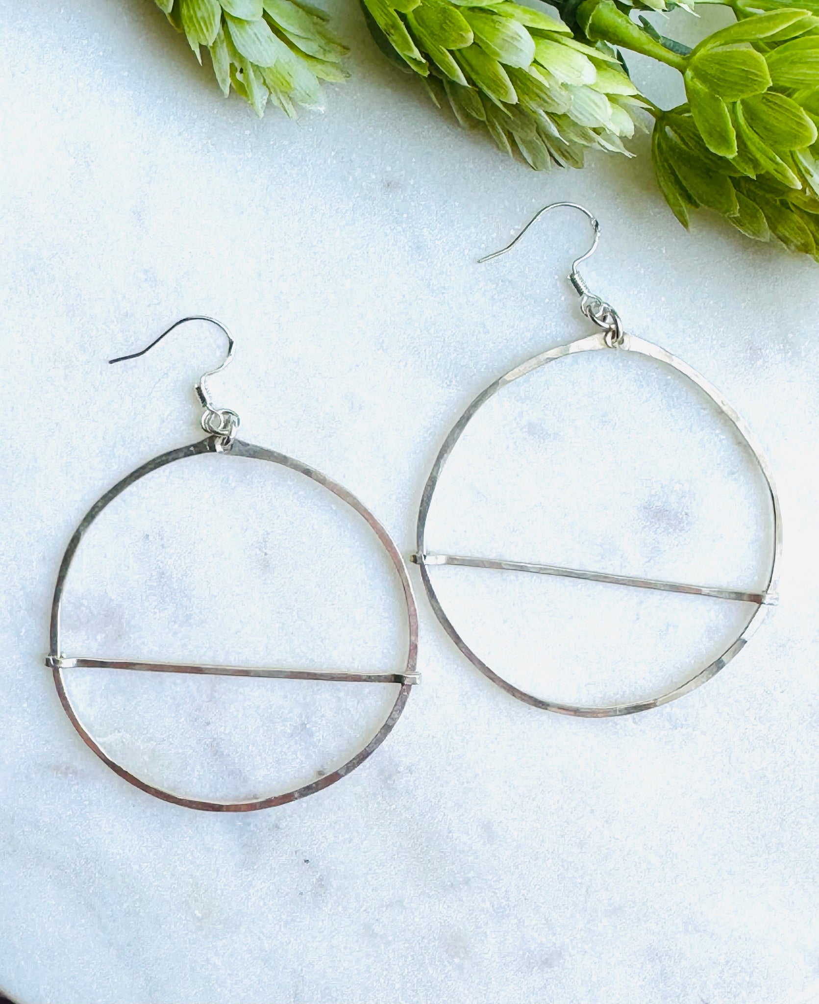 Sterling Line Hoop