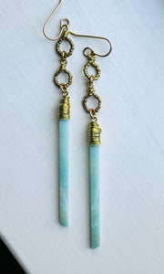 African Beads & Stick Stone Earrings