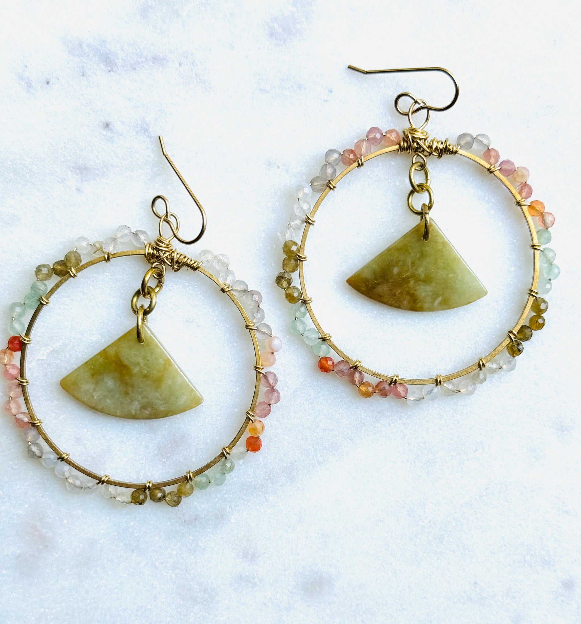 Wrapped Hoop & Fan Earrings